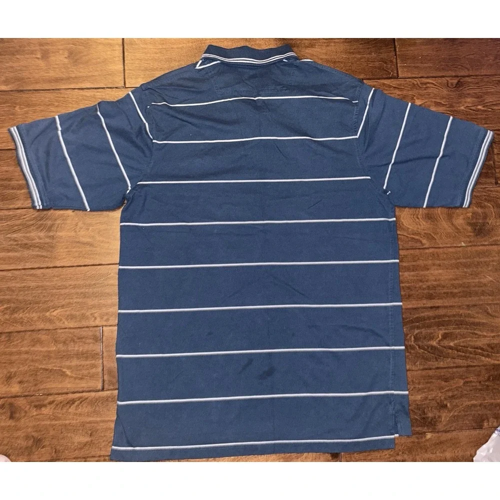 Sean John Mens Vintage Y2K Polo Shirt XXL Blue‎ Stripe Hip Hop Golf Used